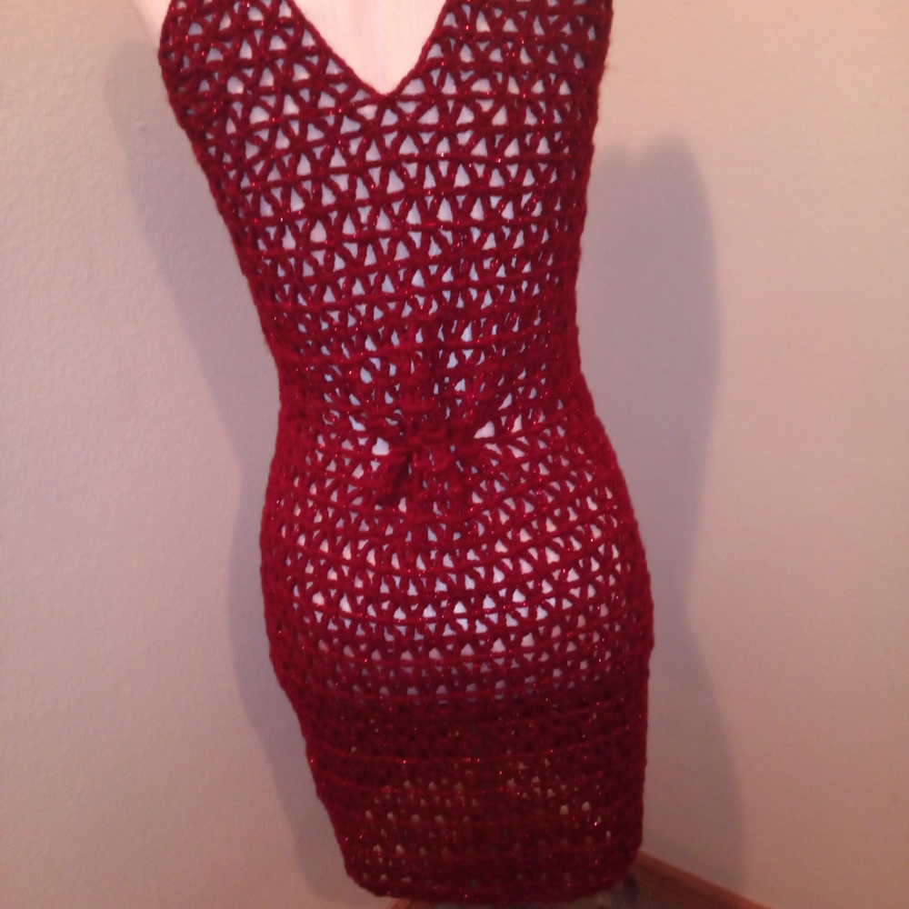 Red Crochet Dress